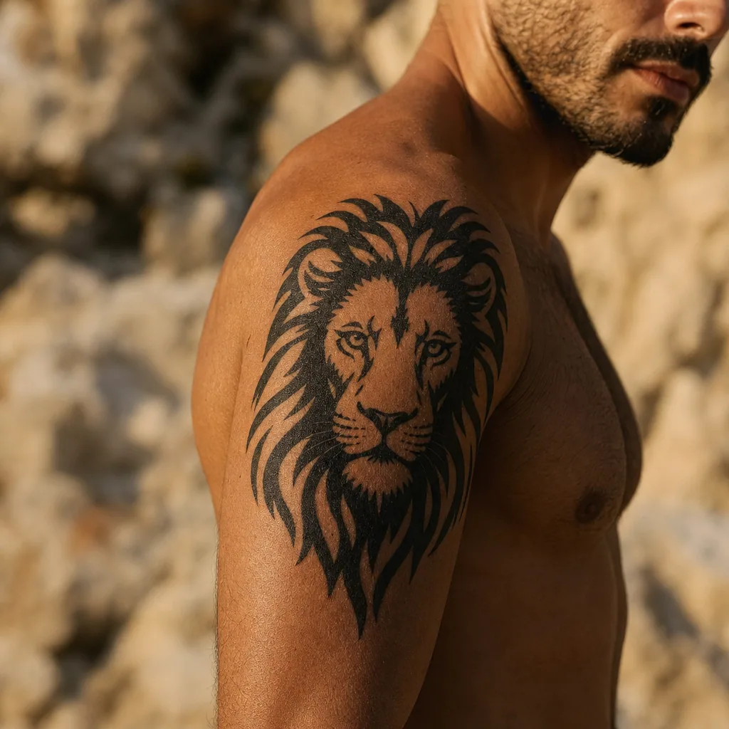 Lion blackwork tete