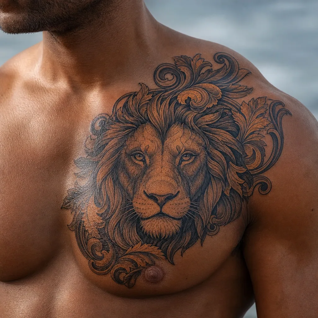 Lion neo-traditionnel ornement