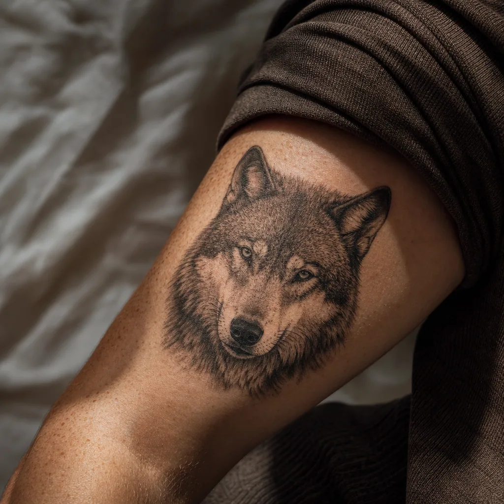 Loup realiste portrait
