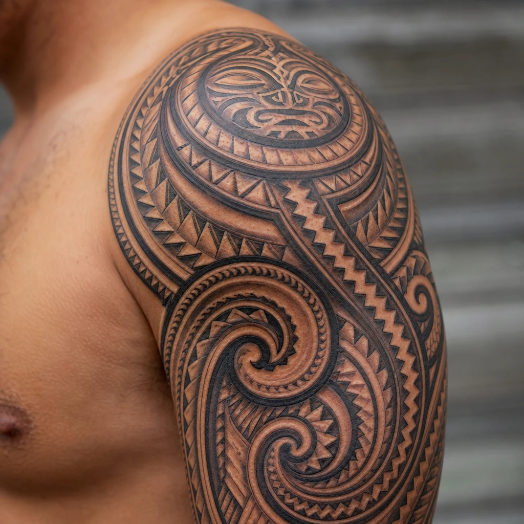 Maori tattoo on real skin