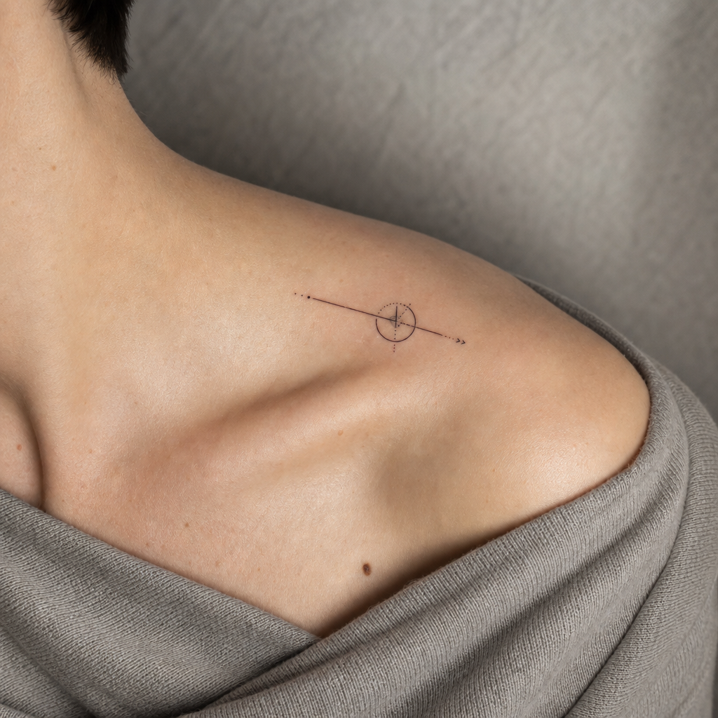 Minimaliste tattoo on real skin