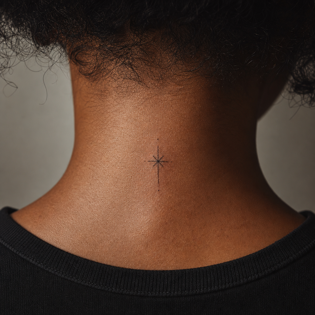 Minimaliste tattoo on real skin