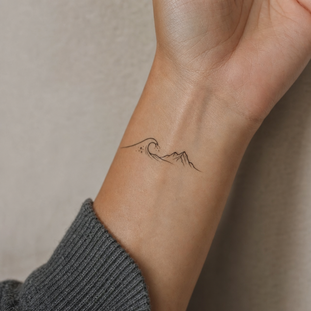 Minimaliste tattoo on real skin