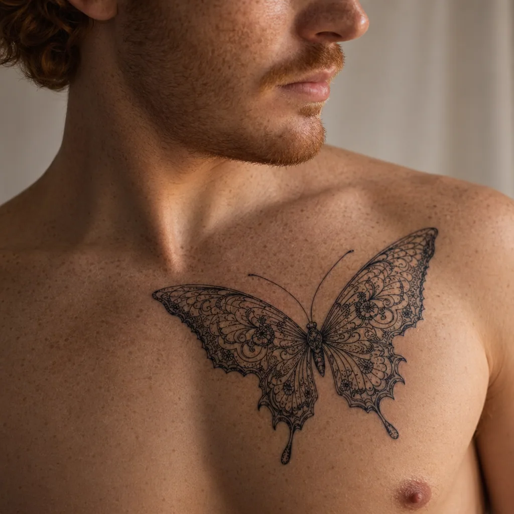 Papillon dentelle ornementale