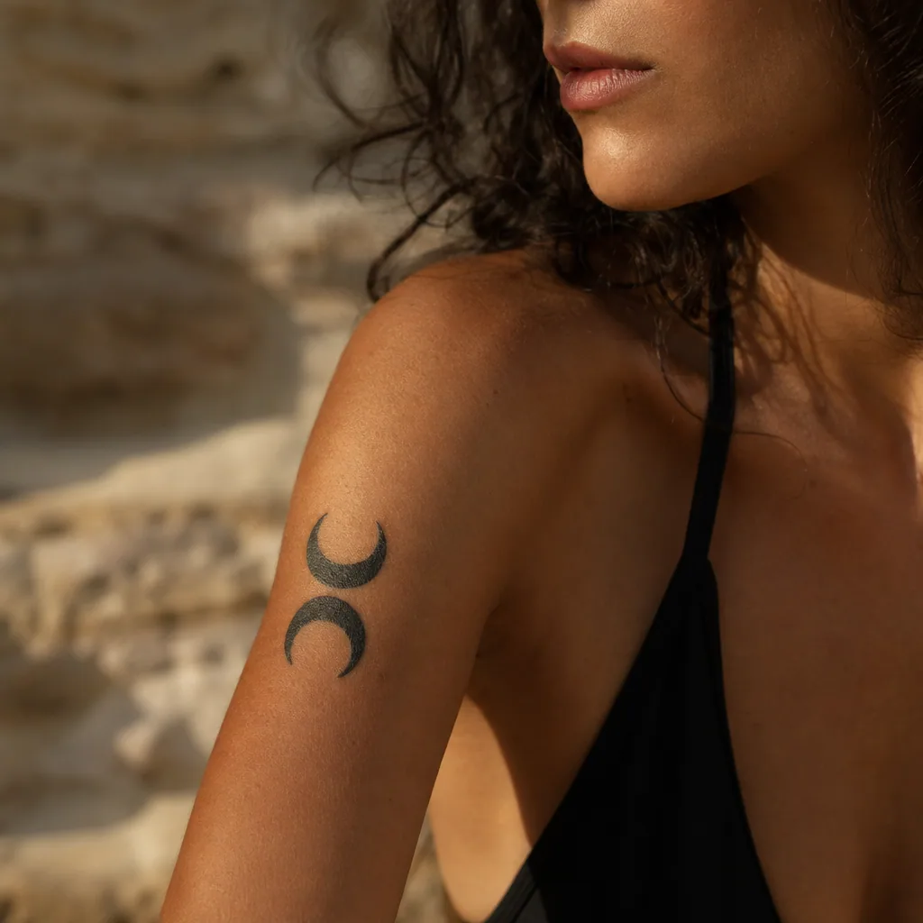 Deux lunes blackwork