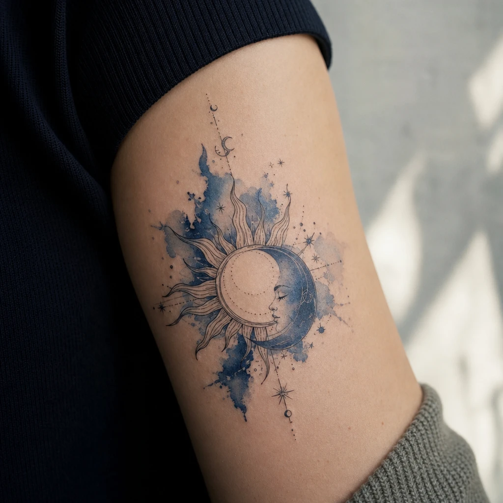 Aquarelle bleu nuit