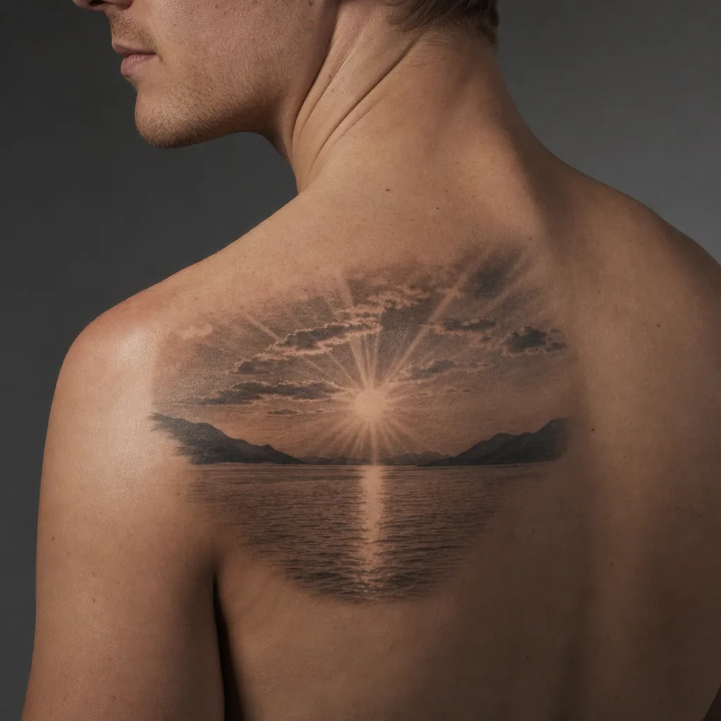 Soleil realiste paysage